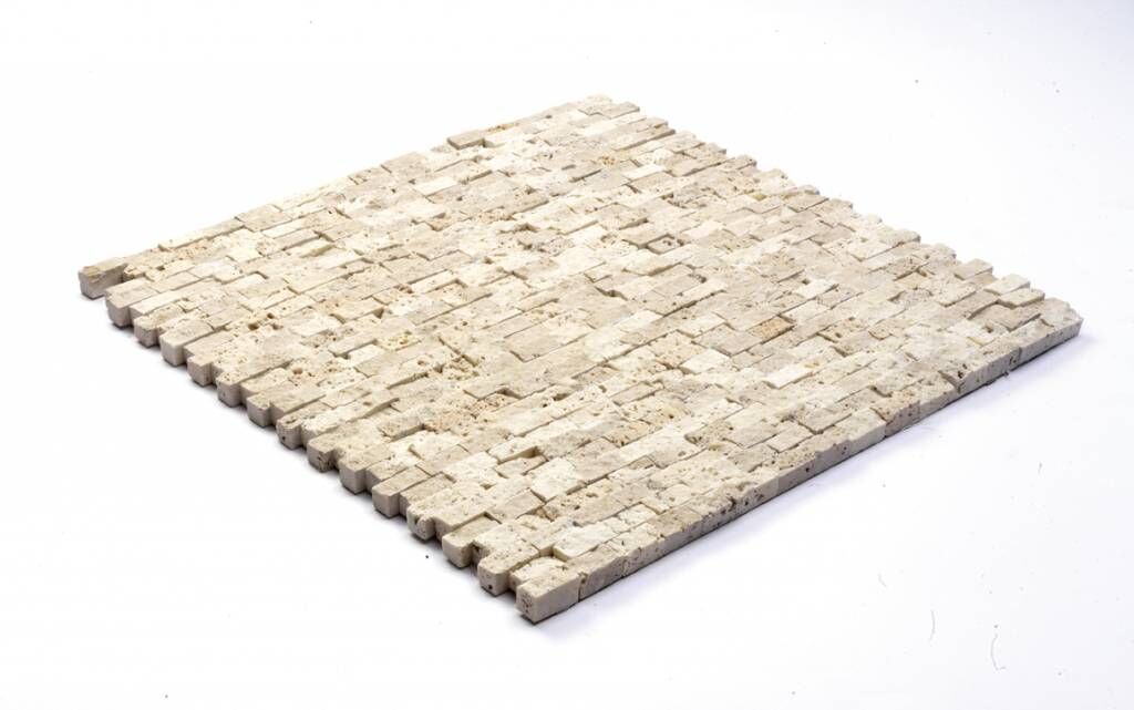 Minibricks Beige Naturstein Mosaikfliesen  in 30x30 cm