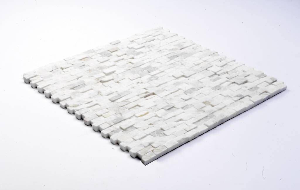 Minibricks Bianco Naturstein Mosaikfliesen  in 30x30 cm