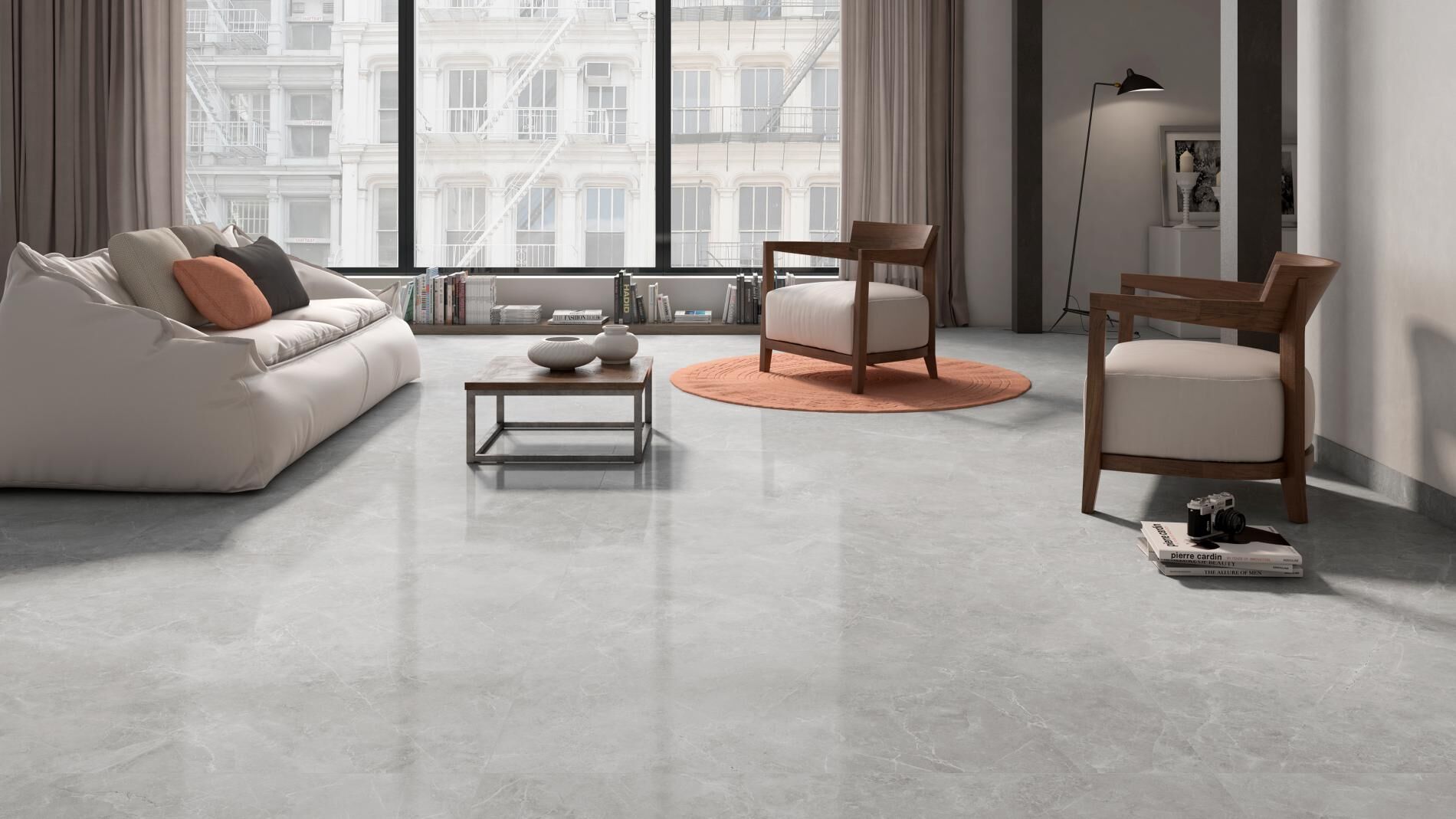 Floor Tiles CR.ASCOLANO GRIS Polished 60x120 cm