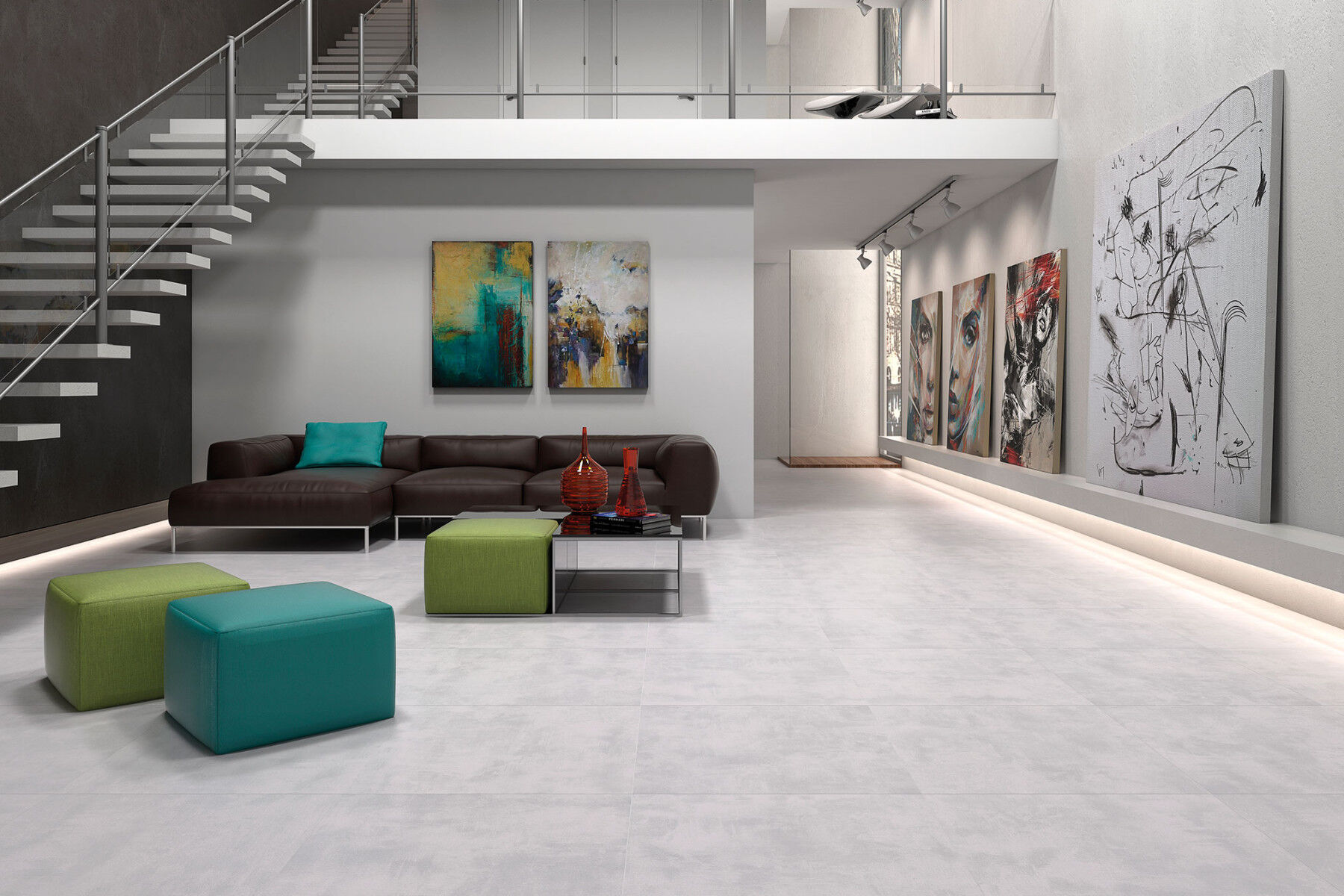 Floor Tiles G.Cemento Blanco Semi-Polished (Lappato) 60x60 cm