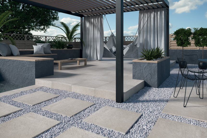 Terrassenplatten Feinsteinzeug Slate GRYS REKT. 20MM MATT. 59,5X59,5  