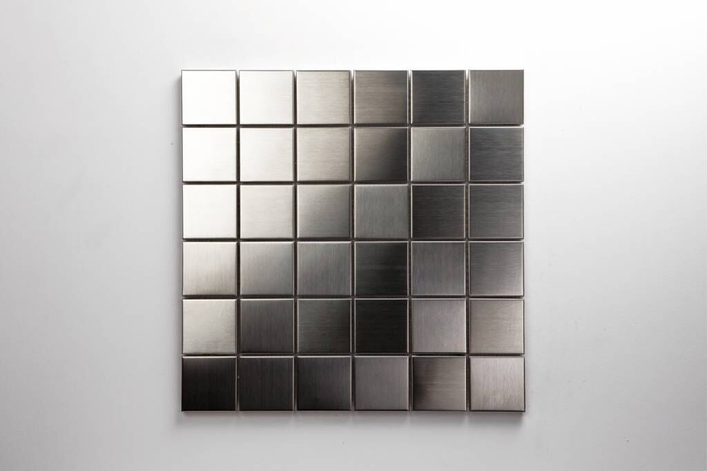Iron Edelstahl Metall Mosaic tiles 4,8x4,8  Premium quality in 30x30 cm