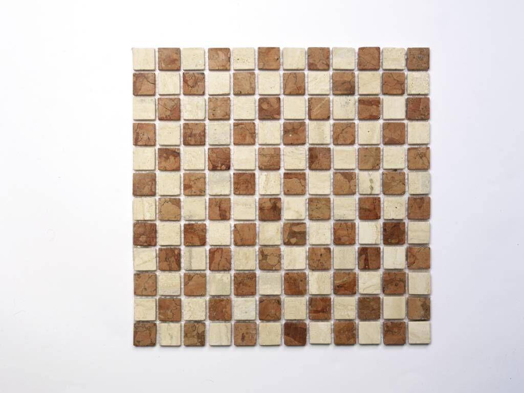 Travertino Rosso Naturstein Mosaic tiles  in 30x30 cm